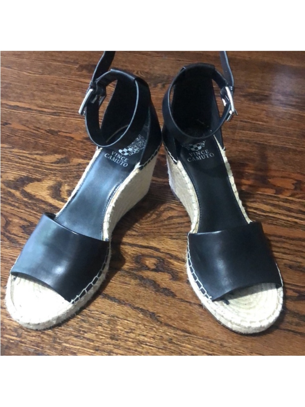 Vince Camuto Black Meddrina Ankle Strap Espadrille Sandal Size 10 - Picture 7 of 11